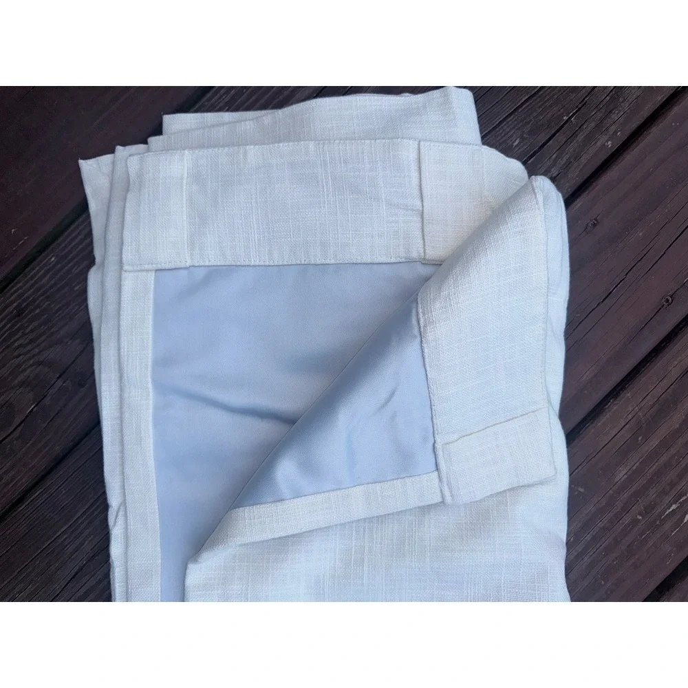 Quince Textured Cotton Curtain Panel Ivory 48x108 Lined Single NWOT